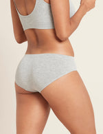 Boody Bamboo Hipster Low Rise Bikini Brief Womens Underwear in Light Grey Rear View