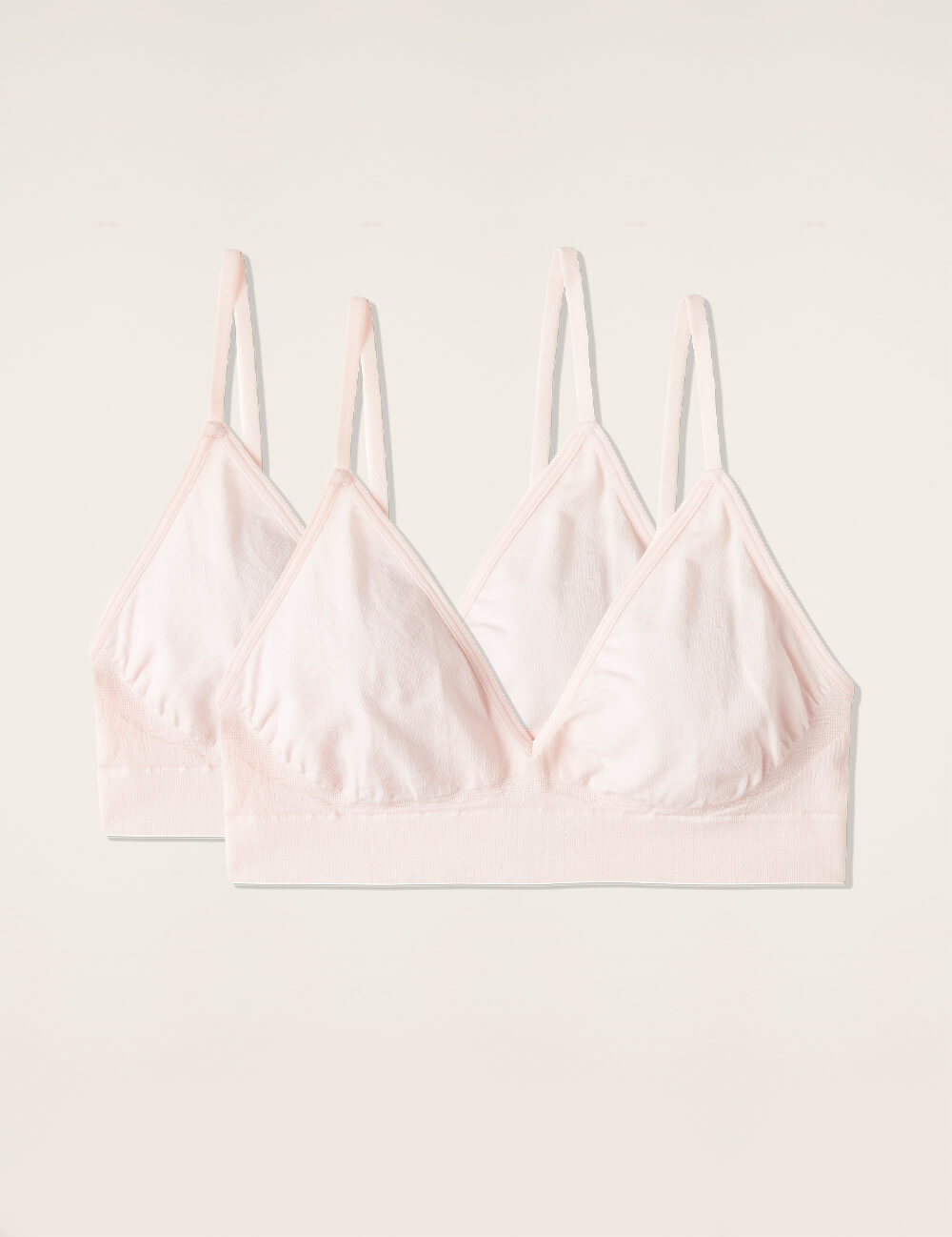 Boody Bamboo 2-pack Lyocell Triangle Bralette in Powder Pink