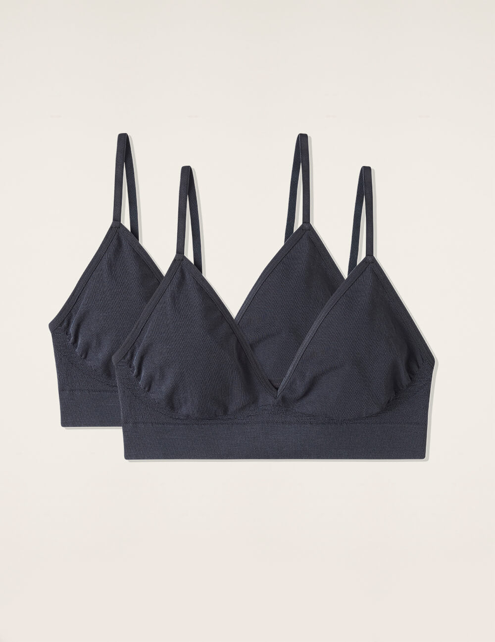 Boody Bamboo 2-pack Lyocell Triangle Bralette in Storm Gray
