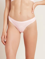Boody Bamboo Lyocell G-String Underwear in Powder Pink with matching bra front view