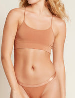 Boody Bamboo Lyocell Racerback Bra with matching underwear in Nude 2 Front View