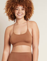Boody Bamboo Lyocell Racerback Bra with matching underwear in Nude 4 Front View