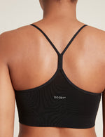 Boody Bamboo Lyocell Racerback Bra with matching underwear in Black Back Detail View