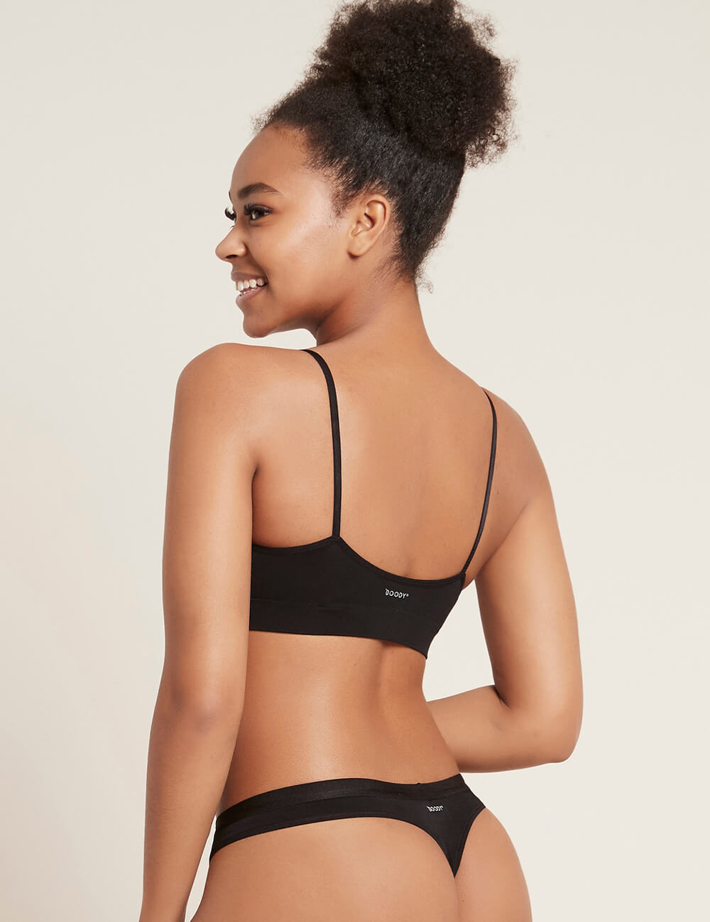 Boody Bamboo LYOLYTE Triangle Bralette in Black Back View