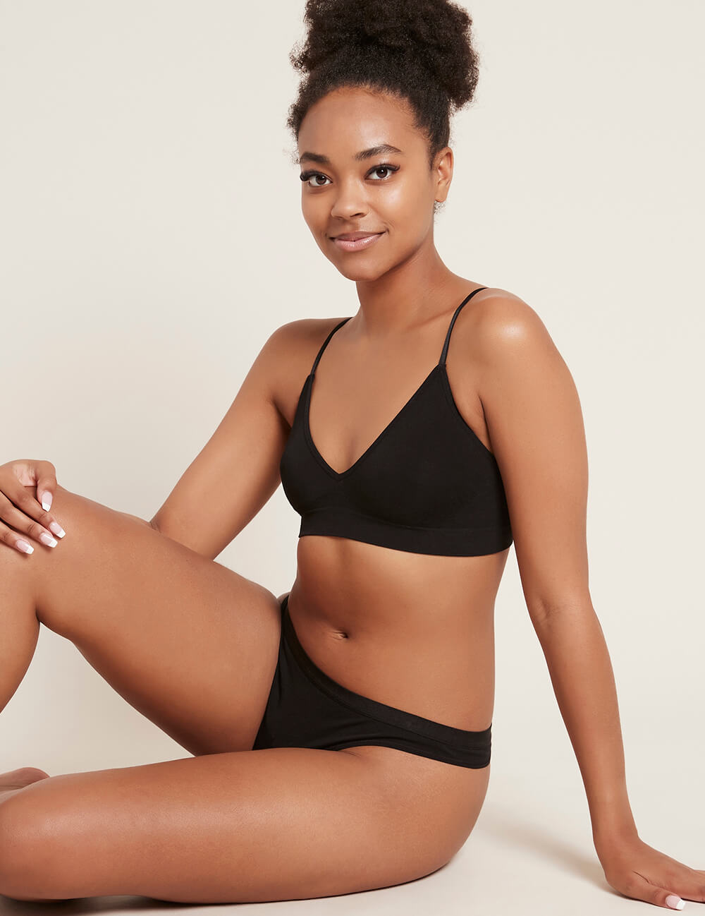 Boody Bamboo LYOLYTE Triangle Bralette in Black Side View