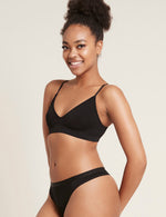Boody Bamboo LYOLYTE Triangle Bralette in Black Front View