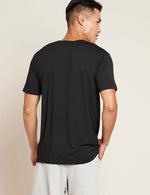 Boody Bamboo Mens Crew Neck Shirt in Black Back View