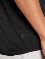 Boody Bamboo Mens Crew Neck Shirt in Black Detail View