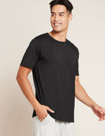 Boody Bamboo Mens Crew Neck Shirt in Black Front View 3