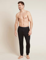 Boody Men's Cuffed Sleep Pant in Black Front