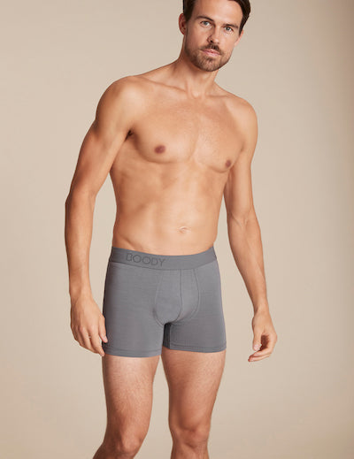 Boody Bamboo Mens Everyday Boxer in Ash Grey Front View 2