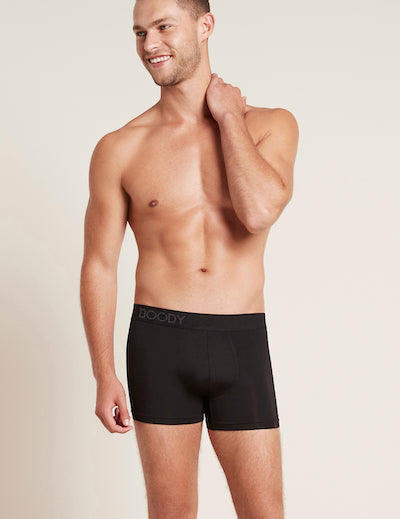 Boody Bamboo Mens Everyday Boxer in Black Front View