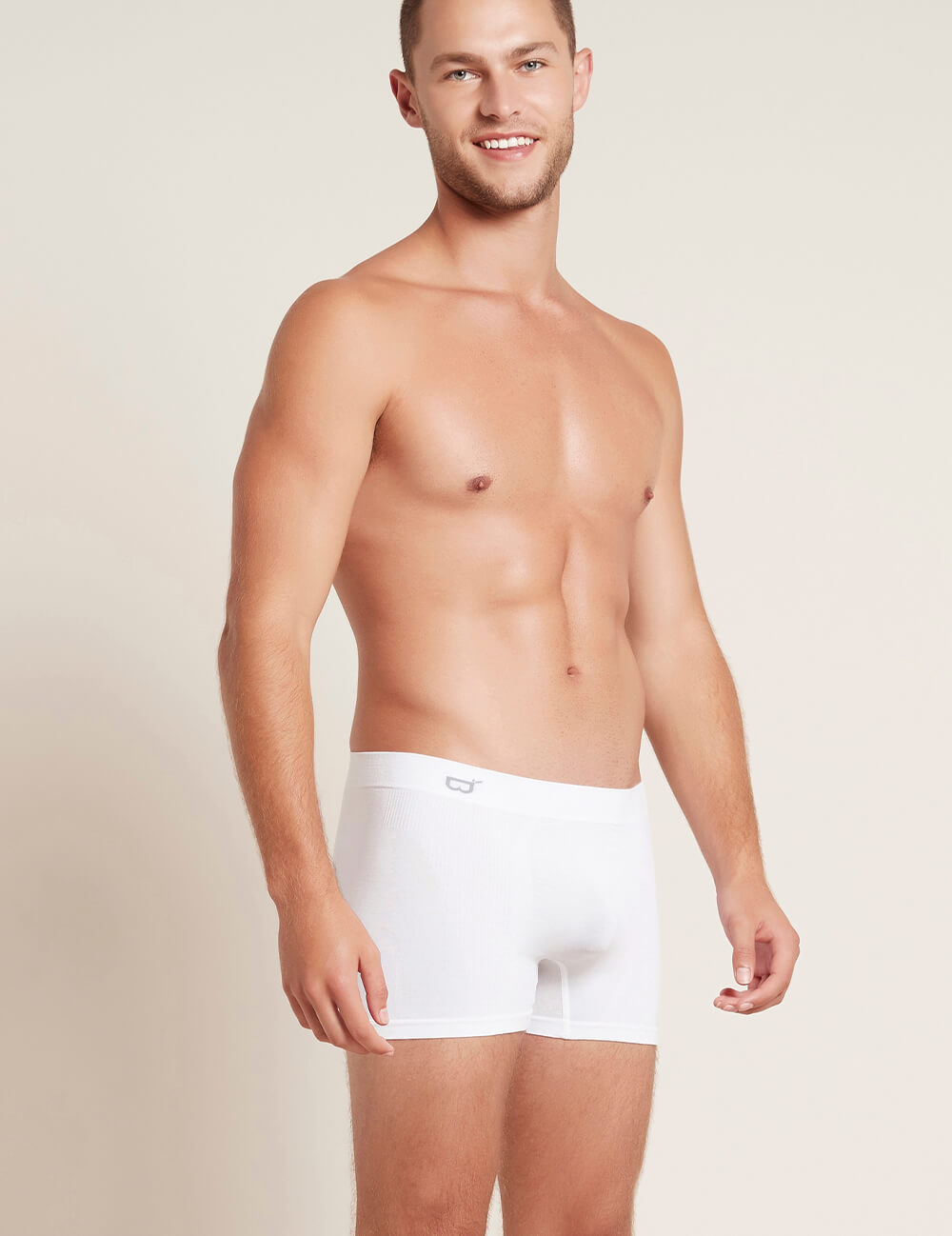 Boody Bamboo Mens Original Boxer in White Front View