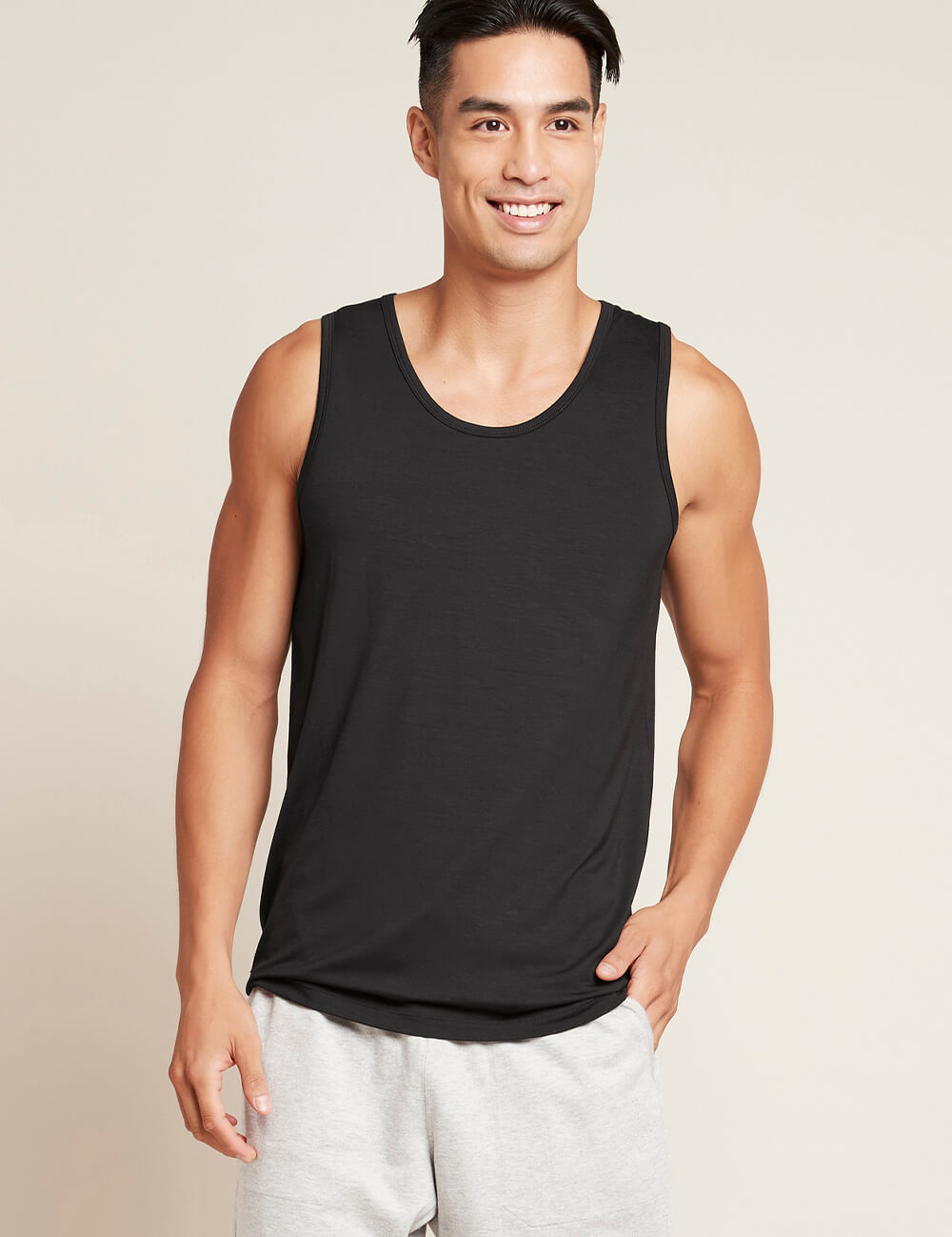 Boody Bamboo Men's Tank Top in Black Front View