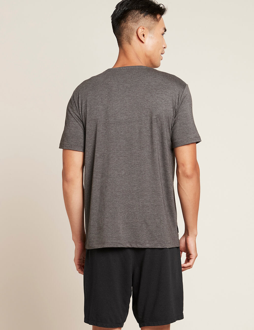 Boody Men's V-Neck T-Shirt in Dark Grey Back