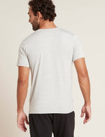 Boody Men's V-Neck T-Shirt in Light Grey Back