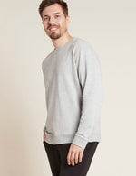 Boody Bamboo Mens Crew Pullover Sweater in Light Grey Marl Side View