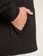 Boody Men's Weekend Pullover Hoodie in Black Detail