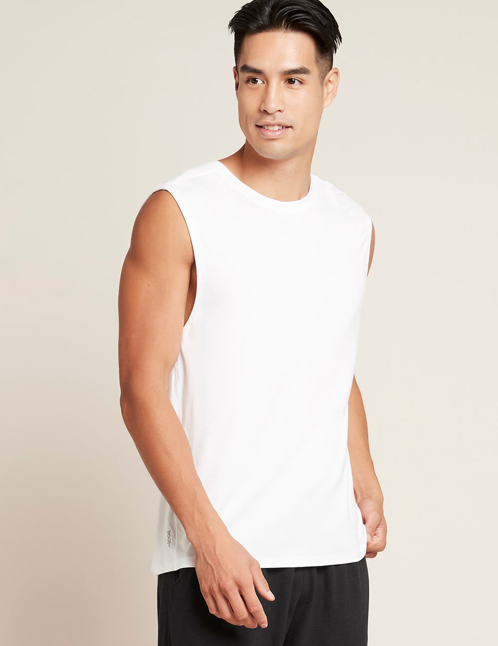 Boody Men's Active Muscle Tee in White Side