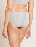 Boody Bamboo Midi Brief Full Coverage Womens Underwear in Light Grey Back View