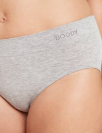 Boody Bamboo Midi Brief Full Coverage Womens Underwear in Light Grey Close Up