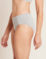 Boody Bamboo Midi Brief Full Coverage Womens Underwear in Light Grey Side View