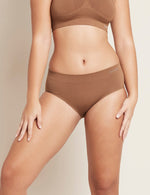 Boody Bamboo Midi Brief Full Coverage Womens Underwear in Nude 4 Front View