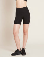 Boody Bamboo Active High-Waisted 5" Exercise Short with Pockets in Black Front View