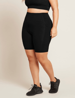 Boody Bamboo Active High-Waisted 8" Short with Pockets in Black Side View