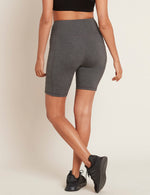 Boody Bamboo Active High-Waisted 8" Short with Pockets in Dark Grey Rear View