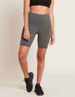 Boody Bamboo Active High-Waisted 8" Short with Pockets in Dark Grey Front View