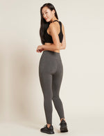 Boody Bamboo Organic Cotton Active Blended High-Waisted Full Leggings with Pocket in Dark Grey Rear View
