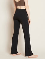 Boody Women's High Waist Flare Pant in Black Back