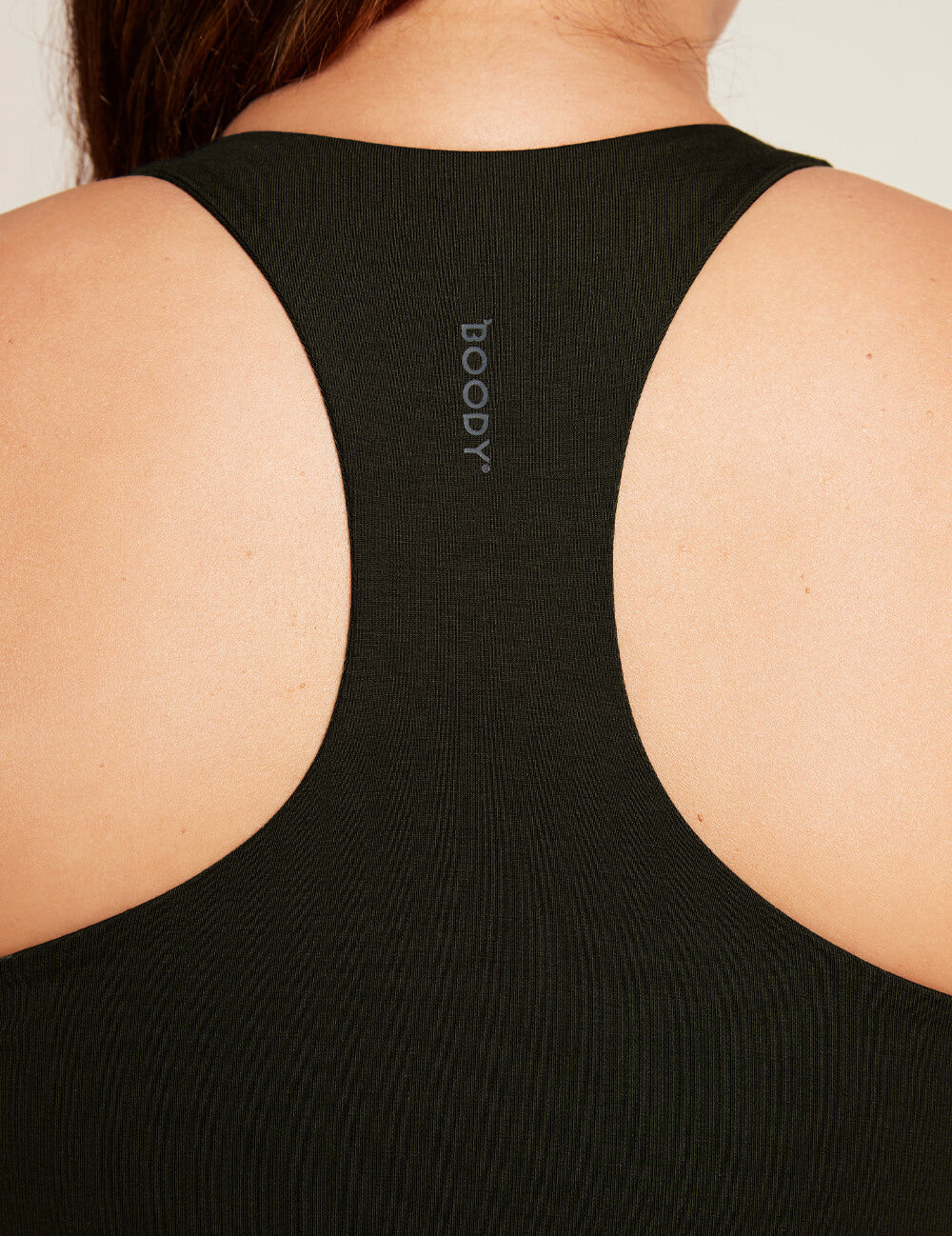 Boody Bamboo Active Longline Bra in Black Back Detail View