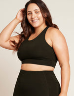 Boody Bamboo Active Longline Bra in Black Side View