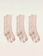 Boody Bamboo 3-pack of Women's Chunky Bed Socks in Dusty Pink