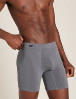 Boody Bamboo Mens Original Long Boxer in Charcoal Grey Front View Detail