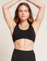 Boody Bamboo Racerback Sports Bra in Black Front View