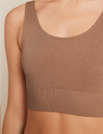 Boody Bamboo Viscose Ribbed Seamless Bra in Nude 4 Front Detail  View