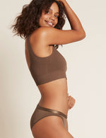 Boody Bamboo Viscose Ribbed Seamless Bra with matching panties in Nude 6 Side View