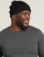 Boody Ribbed Knit Beanie in Natural Black Side 3