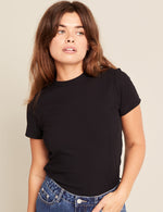 Boody Women's Ribbed Crew Neck T-Shirt Black 4