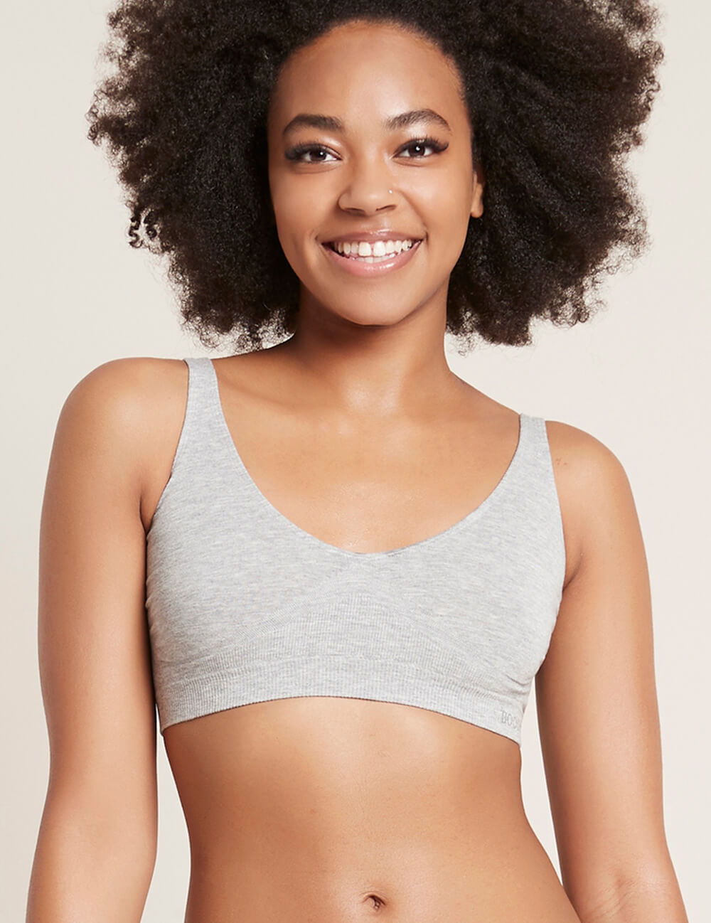 Boody Bamboo Shaper Bra in Light Grey Marl Front View