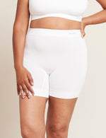 Boody women's Smoothing Short Anti Chafe Underwear in White with Matching Bra Front 2