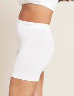 Boody women's Smoothing Short Anti Chafe Underwear in White with Matching Bra Side