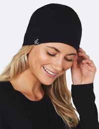 Boody Bamboo Beanie in Black Front View