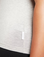 Boody Women's Crew Neck T-Shirt Light Grey Detail View