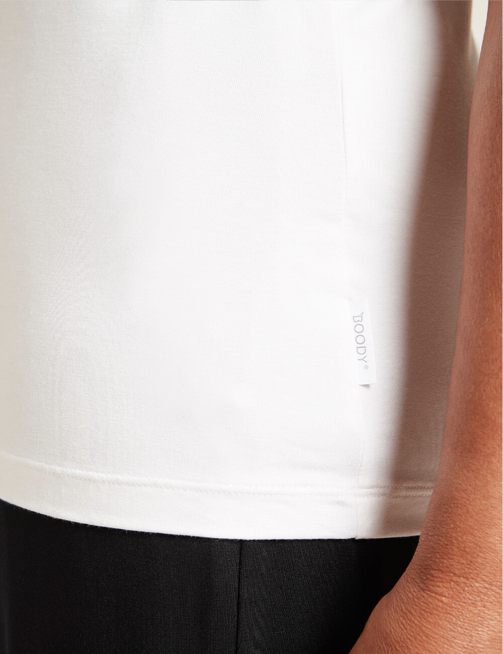 Boody Women's Crew Neck T-Shirt White Front Detail 2