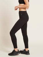 Boody Bamboo Active Blended High-Waisted Full Exercise Leggings in Black Side View