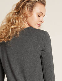 Boody Women's Long Sleeve Round Neck T-Shirt Dark Grey Back